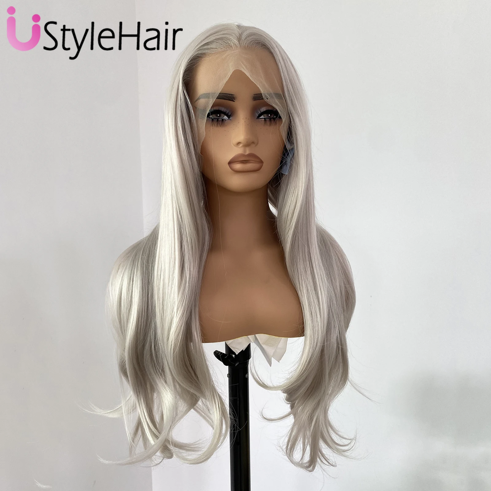 Ash Blonde Lace Front Wig Long Natural Wavy Synthetic Hair 13x4 Glueless Natural Hairline Daily Wear Cosplay Wigs for Women 2 S7340b317b9984f0dac932e5b0016d439S