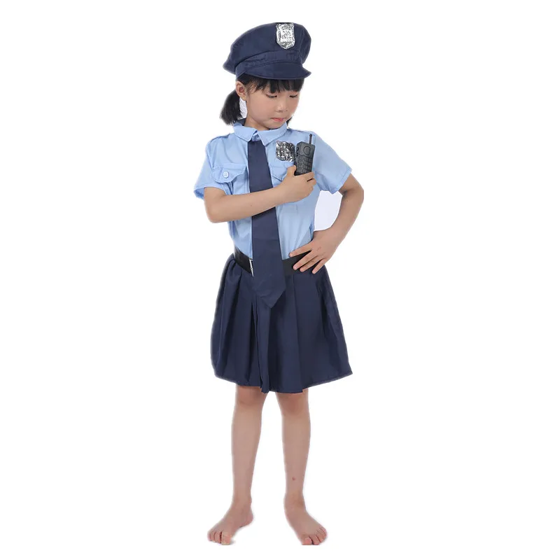 Dress Up Police Uniform Girls Police Cosplay Dress Costumes Justice Heroes  Female Police Officer Suit with Whistle Baton Toy - AliExpress 200000532