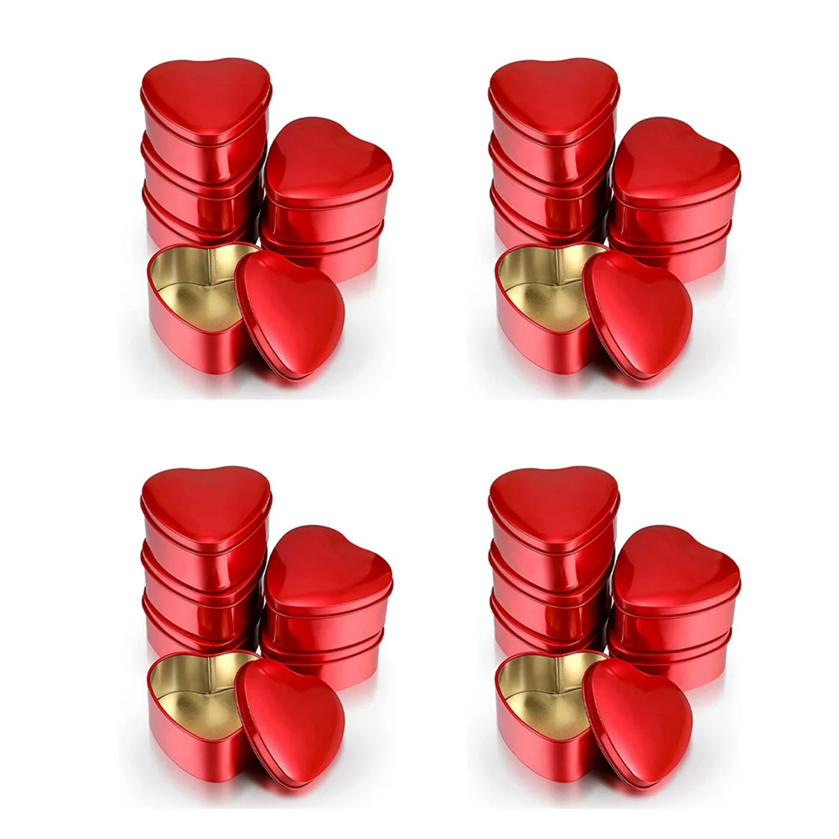 

Металлические банки в форме сердца с крышками, 24 шт., коробки для конфет, пустые жестяные банки в форме сердца, банка для конфет на День святого Валентина, День рождения