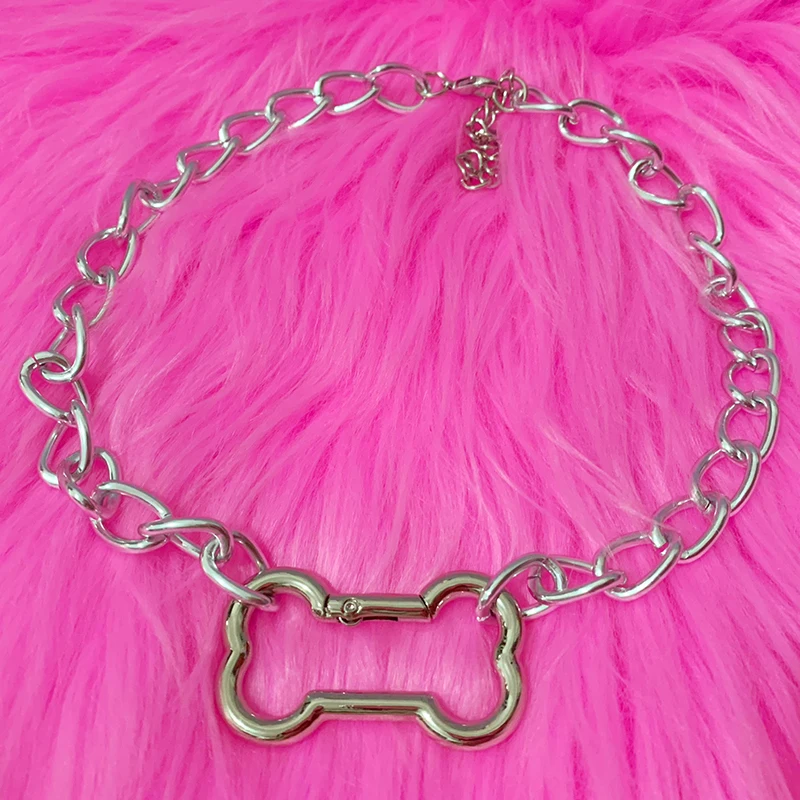 Punk Fashion Korean Hollow out Dogs Bone Pendant Necklace Cool Accessories Cute DIY Necklace for Women Egirl Jewelry Goth - Image 5