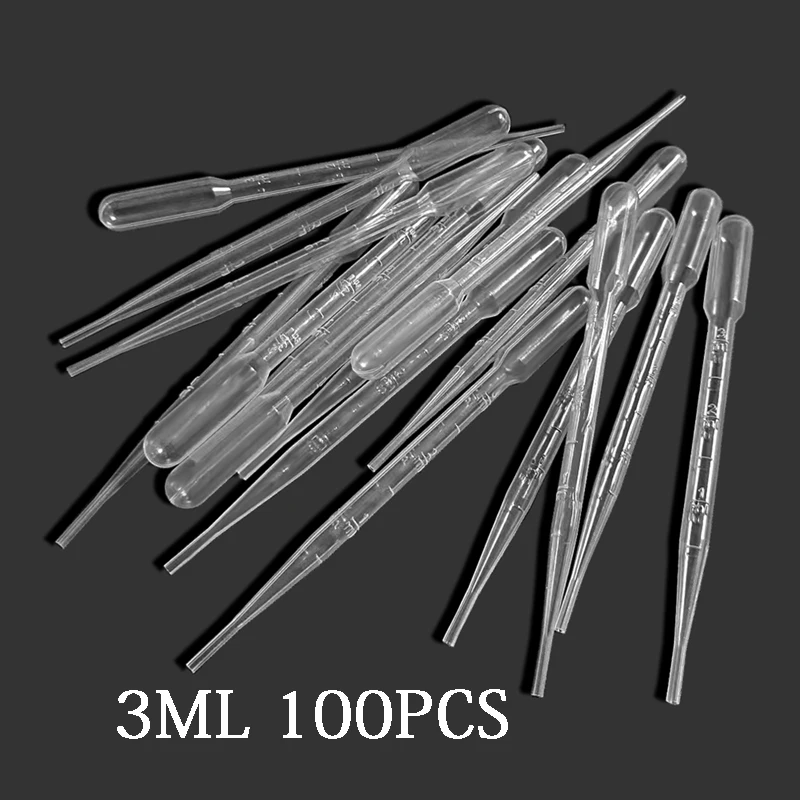 

100PCS 3ML Plastic Disposable Graduated Transfer Pipettes Eye Dropper Office Lab Stationery Supplies