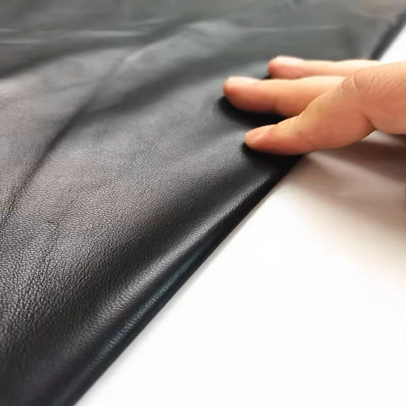 0.6mm Genuine Black Sheepskin Leather Fabric 6