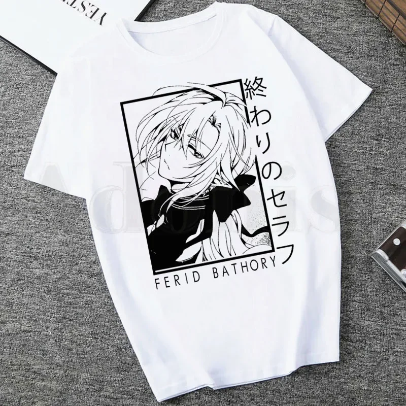 

Hiiragi Shinoa Graphic Anime Seraph of The End Short Sleeve Female Tops Tees Harajuku VintageT Shirts Women's T-shirt