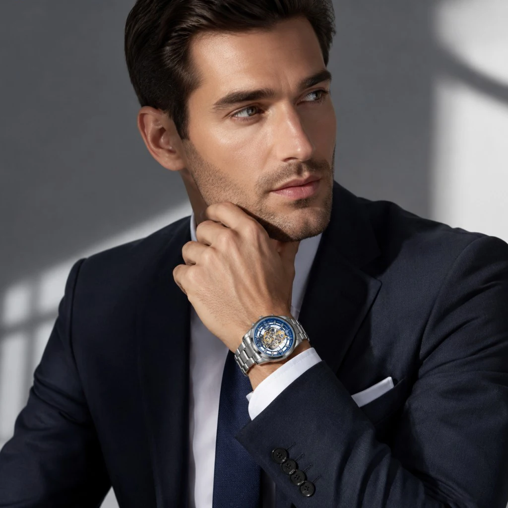 Luxurious Gold Skeleton Men's Automatic Watch by LIGE
