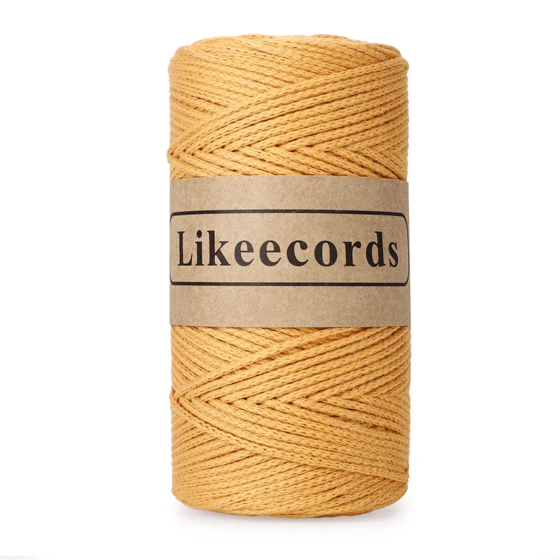 Likeecords 100% Cotton Crochet Bag Cord 2mm 170m Macrame Cord 2mm
