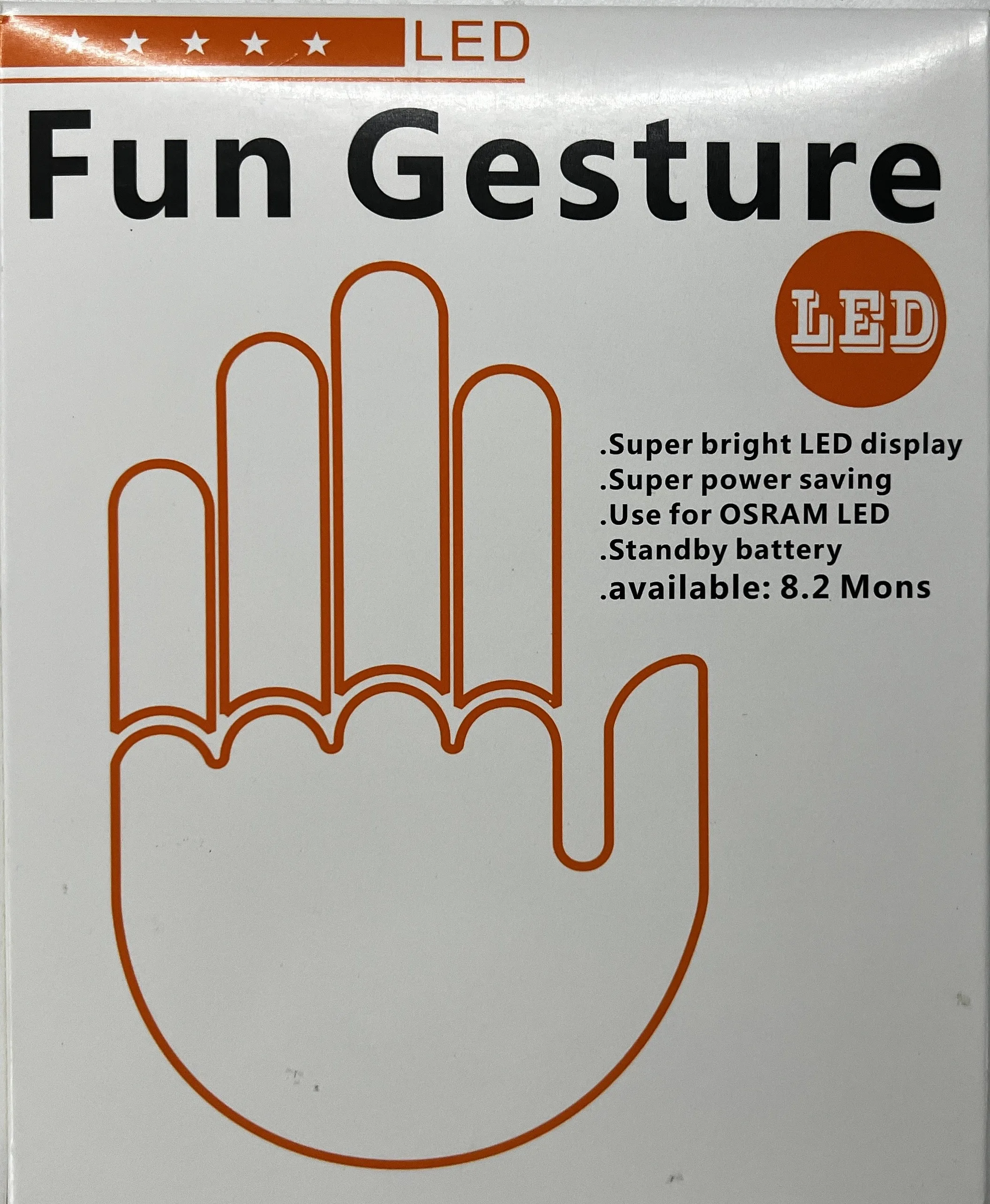Funny Car Middle Finger Gesture Light with Remote,2023）`·