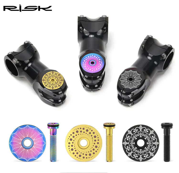 Description Picture 6 of itemRisk Bike Parts Headset Cap Kit M6*30MM Bicycle Stem Bolts Ultralight Hollow Screw Bicycle Headset Top Cover Titanium Alloy Bolt