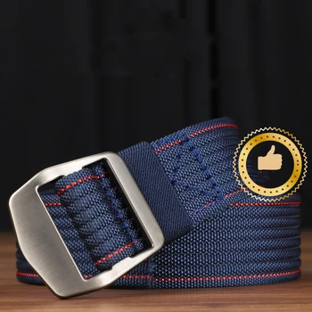 buckle canvas belt male business nylon non-perforated non-perforated belt students knitting jeans belt female suitable for men's 1