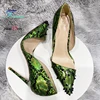Sexy Side Empty Lady Snake Patted High Heels 8-12cm Fashion Rivet Shoes For Women's Gladiator Green Stiletto Pumps Size 35-45 6