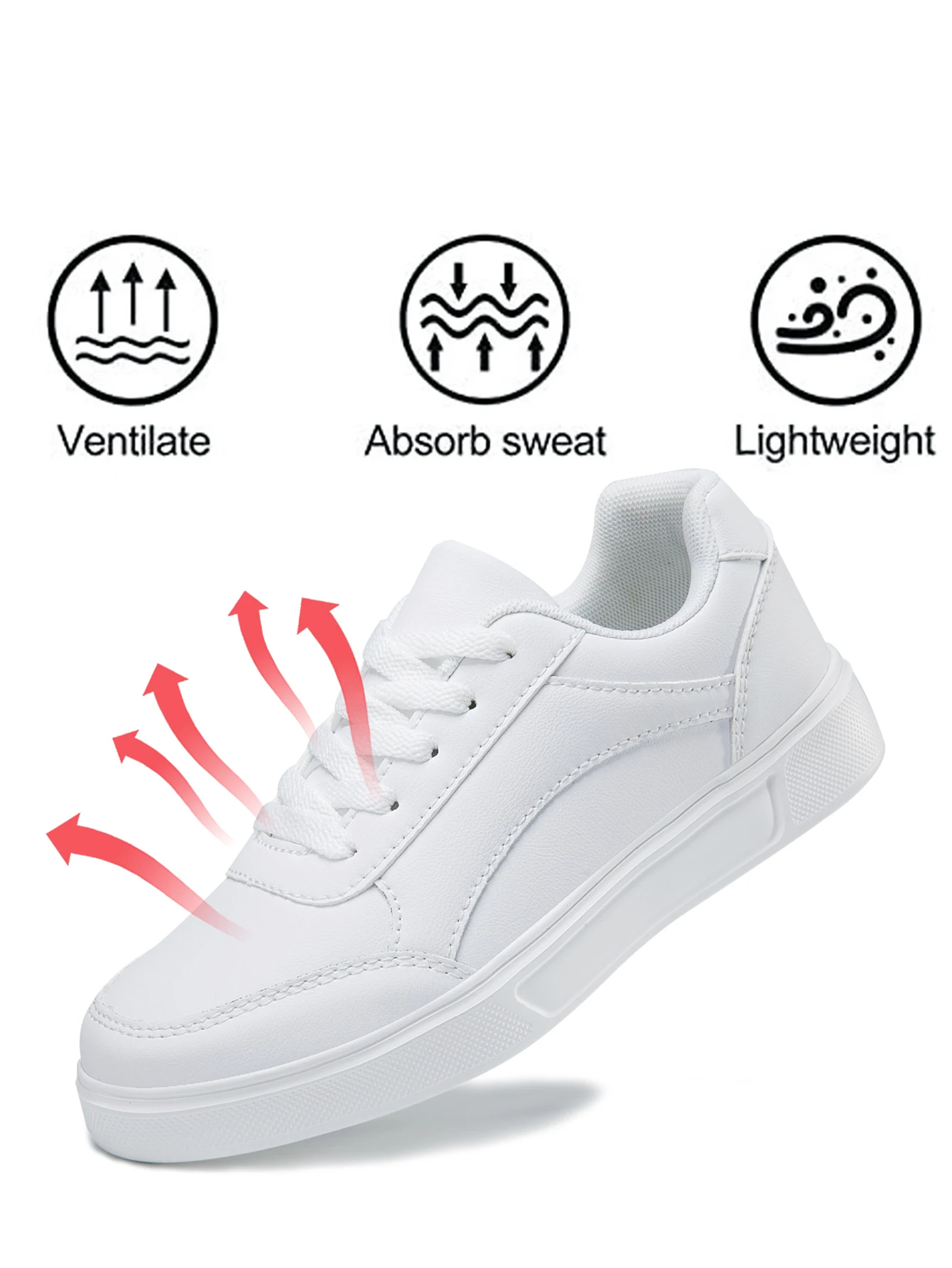 Damenschuhe, neuer Stil, lässige Sportschuhe für Damen, weiße Schuhe, große flache Schuhe – Detail 13