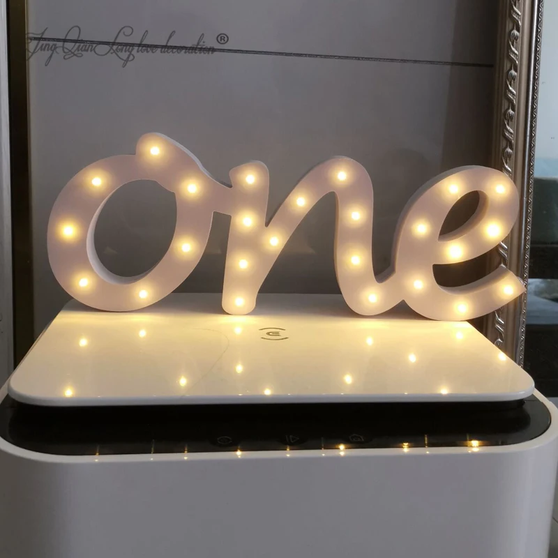 LED Lighting ONE Sign for First Birthday Decor Freestanding Letter 1st  Birthday One Sign Party Decor