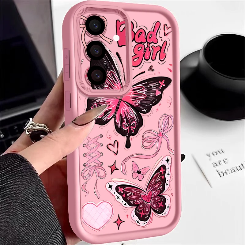 Butterfly Pink TPU Soft Phone Case with Vibrant Print Design