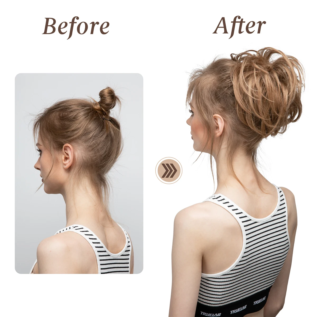 Synthetic Fake Messy Bun Hair Curly Band Hairpiece Scrunchie Scrunchy Wrap Piece Elastic Hair Chignon Cheveux Tail Women's Updo