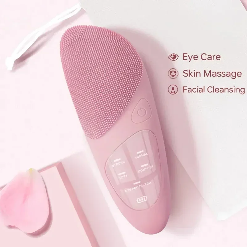 Silicone Electric Face Cleansing Brush Ultrasonic Washing Device facial cleanser