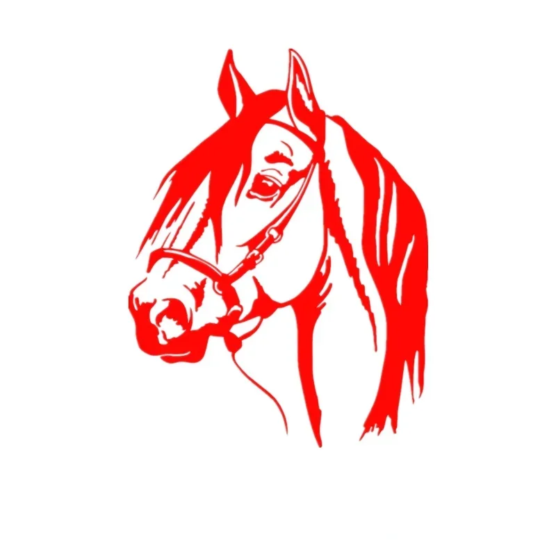 8inch Black Horse Head Car Stickers Decals Waterproof PET Car Windows Trunk Outside Decoration Bumper Sticker AL569 (White