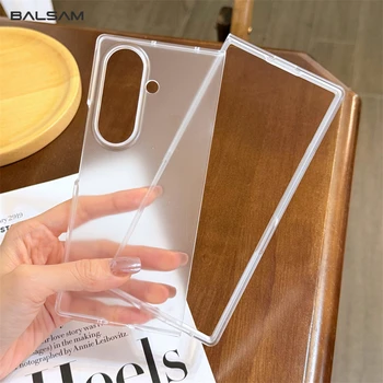جراب هاتف قابل للطي من البولي كربونات فائق النحافة غير اللامع لهاتف Samsung Galaxy Z Fold 7 6 5 4 3 Fold7 Fold6، غطاء خلفي صلب شفاف مقاوم للصدمات 1