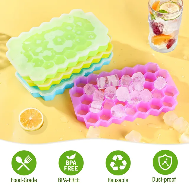 SILIKOLOVE Creative Honeycomb Ice Cube Tray Reusable Silicone Ice Mold Ice  cube Maker BPA Free Ice