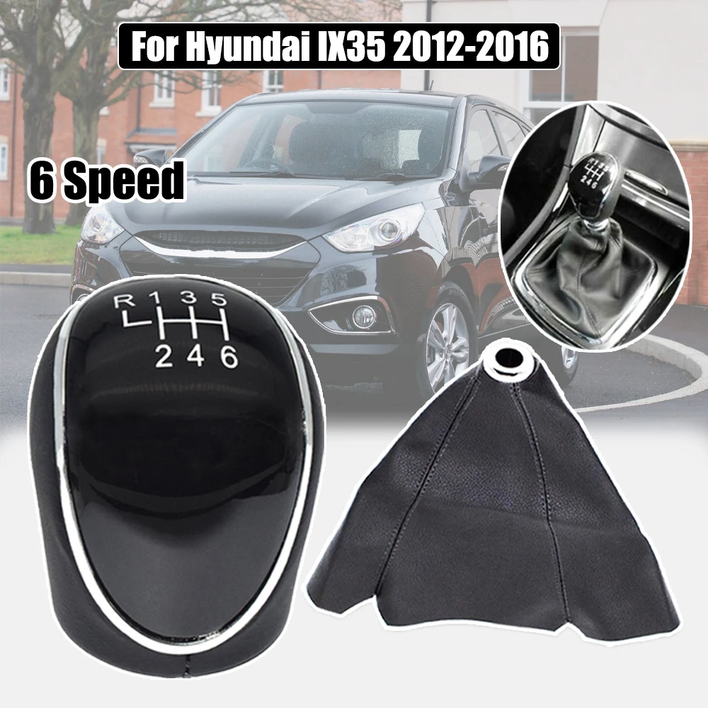 

6 Speed Gear Shift Knob Stick Shifter Lever Pu Pen For Arm Headball Replacement Part For Hyundai IX35 2012 2013 2014 2015 2016