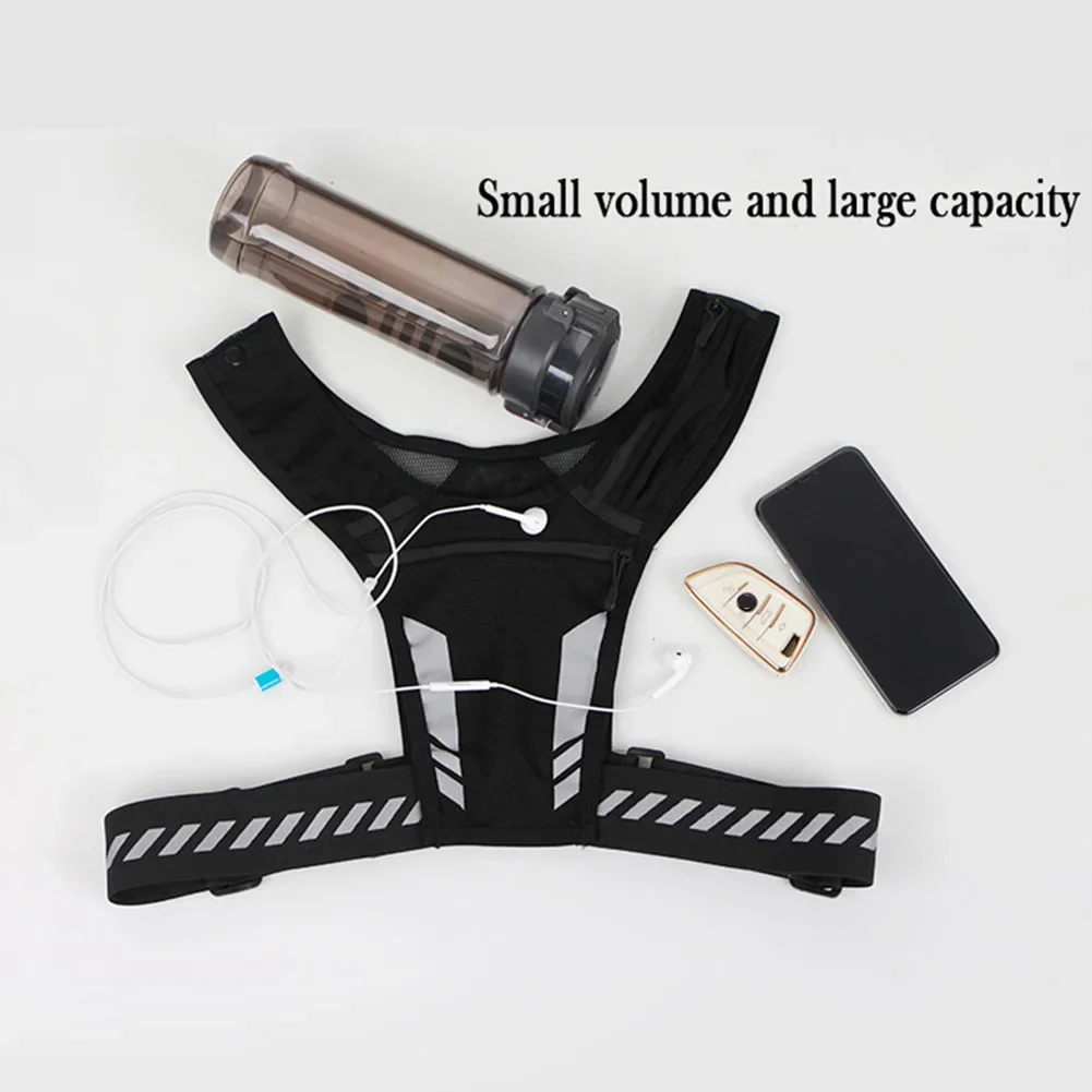 Running Phone Holder Vest Breathable Mesh Cycling Vest Unisex Adjustable Buckle Running Chest Pouch Elastic for Men Women
