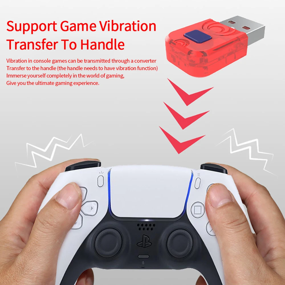 Bluetooth usb adapter wireless usb receiver 1 PC Wireless Receiver Support Bluetooth USB Adapter Converter Nintendo Switch PS5 PS4 Controller Game Accessories Mini Red