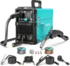 MIG Welder, 110V/220V Dual Voltage Gas/Gasless Flux Core MIG Welder/Lift TIG/Stick 3 in 1 Synergic MIG145 9GEN Welding Mach 1