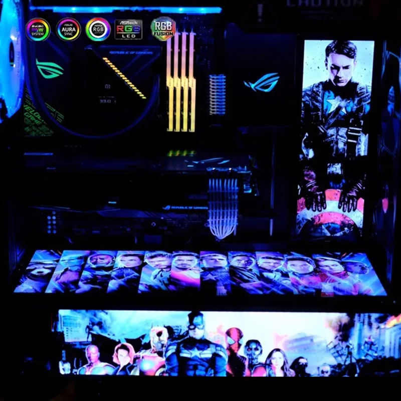 Personalizado Computador Argb pc Case Painel de Iluminação Painel Lateral Vga Backplate pc Gamer Decoração do Armário Placa Rgb Aura Sync - Imagem 5