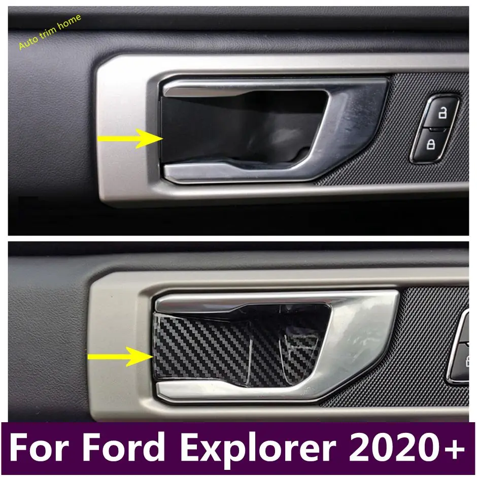 

Inner Door Armrest Handle Bowl Decoration Stickers Cover Trim Fit For Ford Explorer 2020 - 2023 Interior Accessories