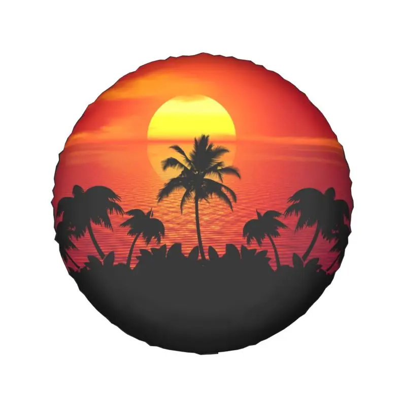 Beach Tropical Sunset Palm Trees Spare Tire Cover For Honda Crv Jeep Rv Suv  Trailer Car Wheel Covers 14