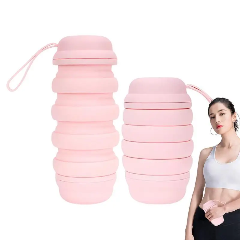 

500ML Fitness Sports Water Bottle Silicone Collapsible Drinking Cup Outdoor Travel Climbing Bicycle Leakage Proof Kettle