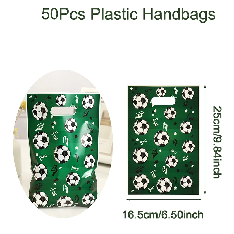 thumbnail image 1 of 10 bolsas de regalo con patrón de fútbol verde, bolsas de caramelos, suministros multiusos para envolver regalos, bolsas de regalo, decoración para fiestas de cumpleaños, 1 of 5