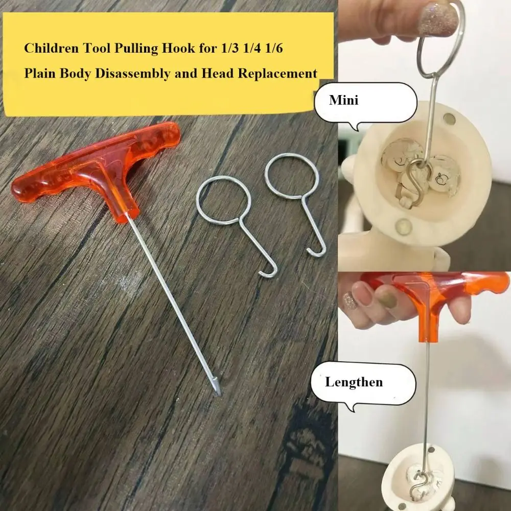 2 Sizes Pulling Hook Tool Plastic MIni Plain Body Disassembly DIY Accessories T-shaped Pulling Hook for 1/3 1/4 1/6 BJD.SD Dolls