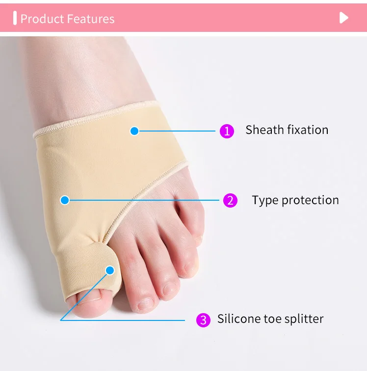 1 Pair Silicone Toe Correction Device, Breathable And Comfortable Toe Splitter, Washable And Reusable – Detail 3