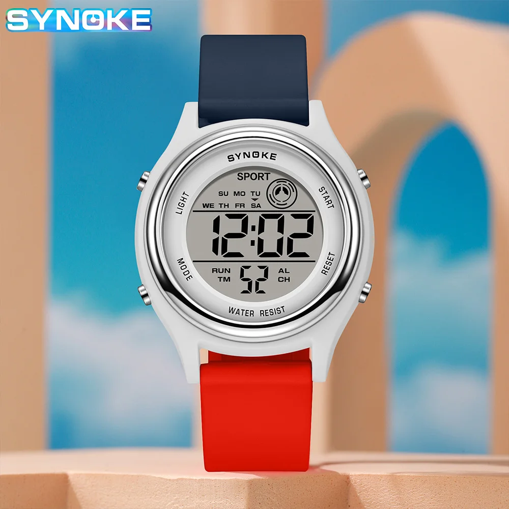 SYNOKE Colorful Children Seven Lights Watches Sport Students Digital Watch For Kids Waterproof Electronic Watch Shock Resist 6