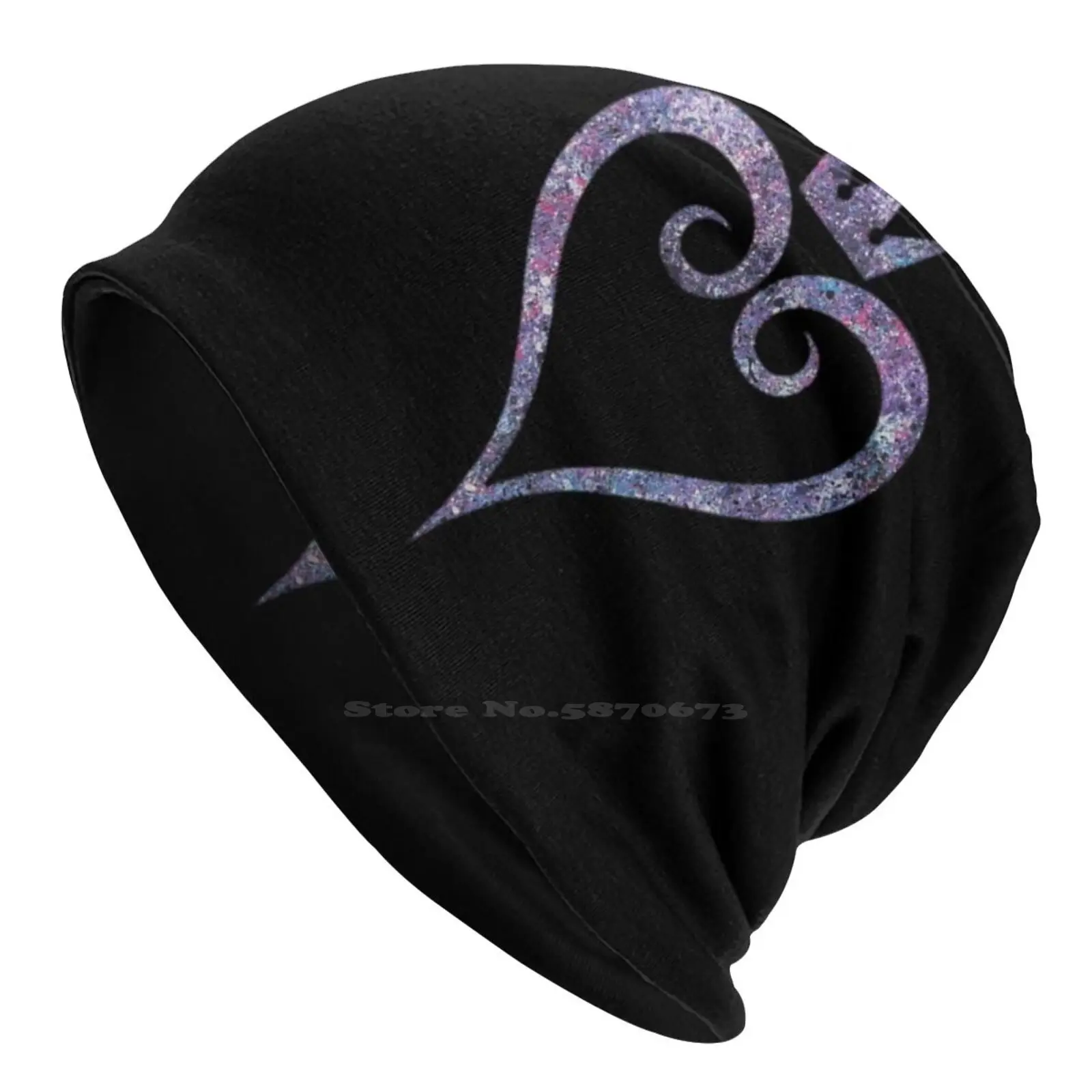 The Kingdom Hearts Heart Cappello Lavorato A Maglia Warm Beanie Outdoor Caps Kingdom Hearts Crown Square Enix Galaxy Abstract Pop Art Modern