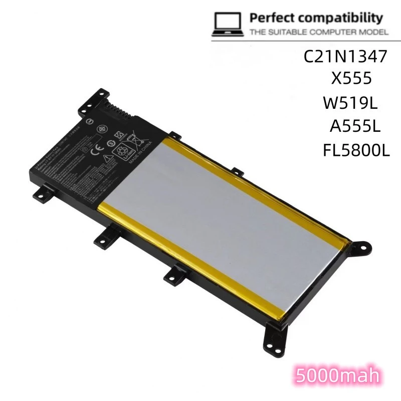 

100%Original 5000mAh For ASUS C21N1347 X554 X554L X555 X555L X555LA X555LD R557 R557L W519L K555L F555L FL5800L Laptop Battery