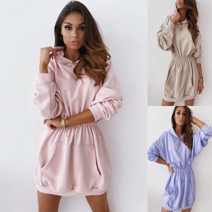 

Autumn Tunic Long Hooded Sweater Top for Women
