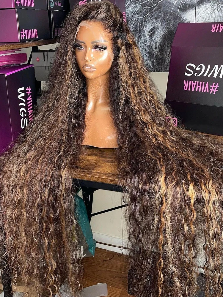 Highlight 13x6 Hd Lace Frontal Wig Human Hair Pre Plucked Deep Wave 30 40 Inch 13x4 Honey Blond Curly Lace Front Wigs Human Hair 5