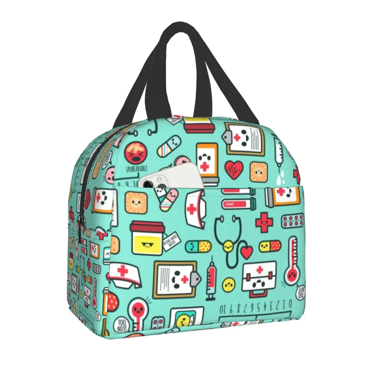 

Hot Sale Nurse Lunch Bag For Women Portable Thermal Cooler Insulated Bento Box School Work Picnic Food Bags
