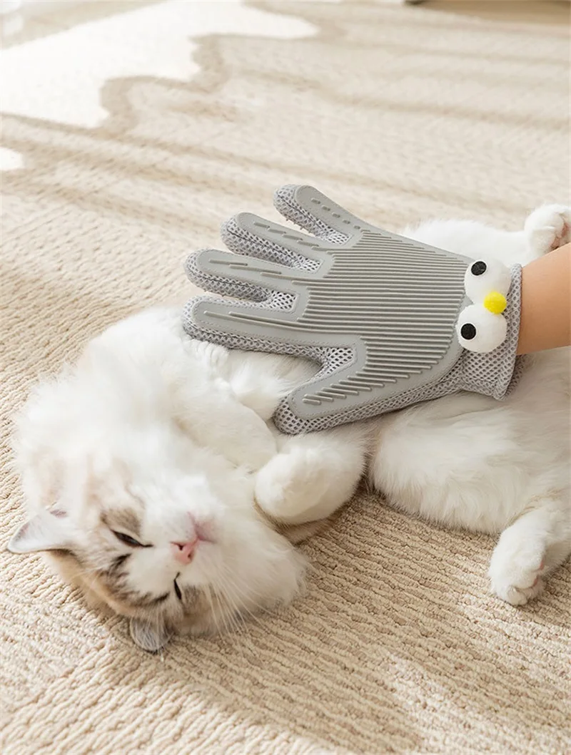1pc Dogs Grooming Glove Silicone Fabric Cats Brush Comb Shedding Hair Gloves - PeticaDeals