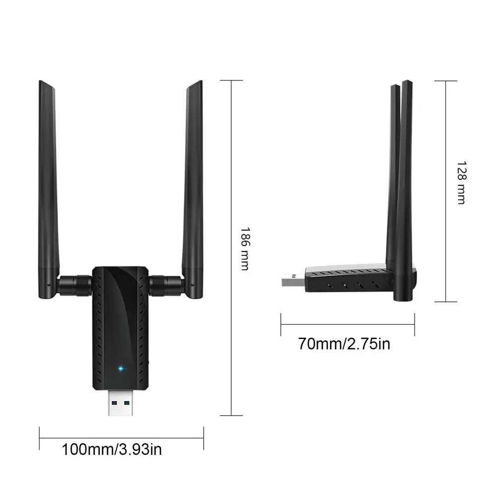 300Mbps Wireless USB Network Card USB3.0 Dual Band 2.4G Wifi Receiver&Wireless Adapter for PC With 2PCS Antennas Dropshipping