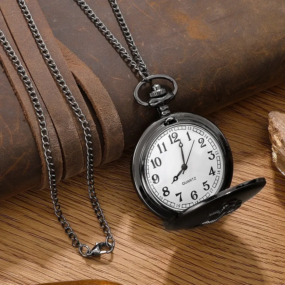 3 Tipi Retrò Polpo Copertura Cava Orologio Da Tasca Al Quarzo Collana In Bronzo Pendente Orologio Fatto A Mano Regali Souvenir Per Uomo Donna Reloj - Foto 7