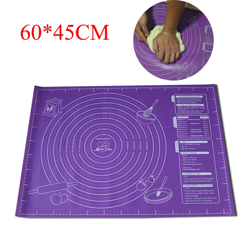 60x45cm Extra Large Baking Mat Silicone Pad Sheet Baking Mat for Rolling Dough Pizza Dough Non-Stick Maker Holder Kitchen Tools