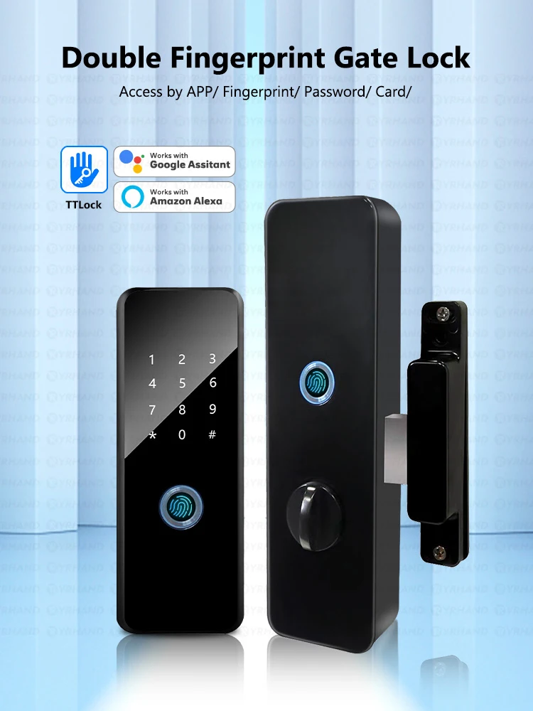 Ttlock App fechadura eletronico digital Waterproof Double Sided Fingerprint Inte