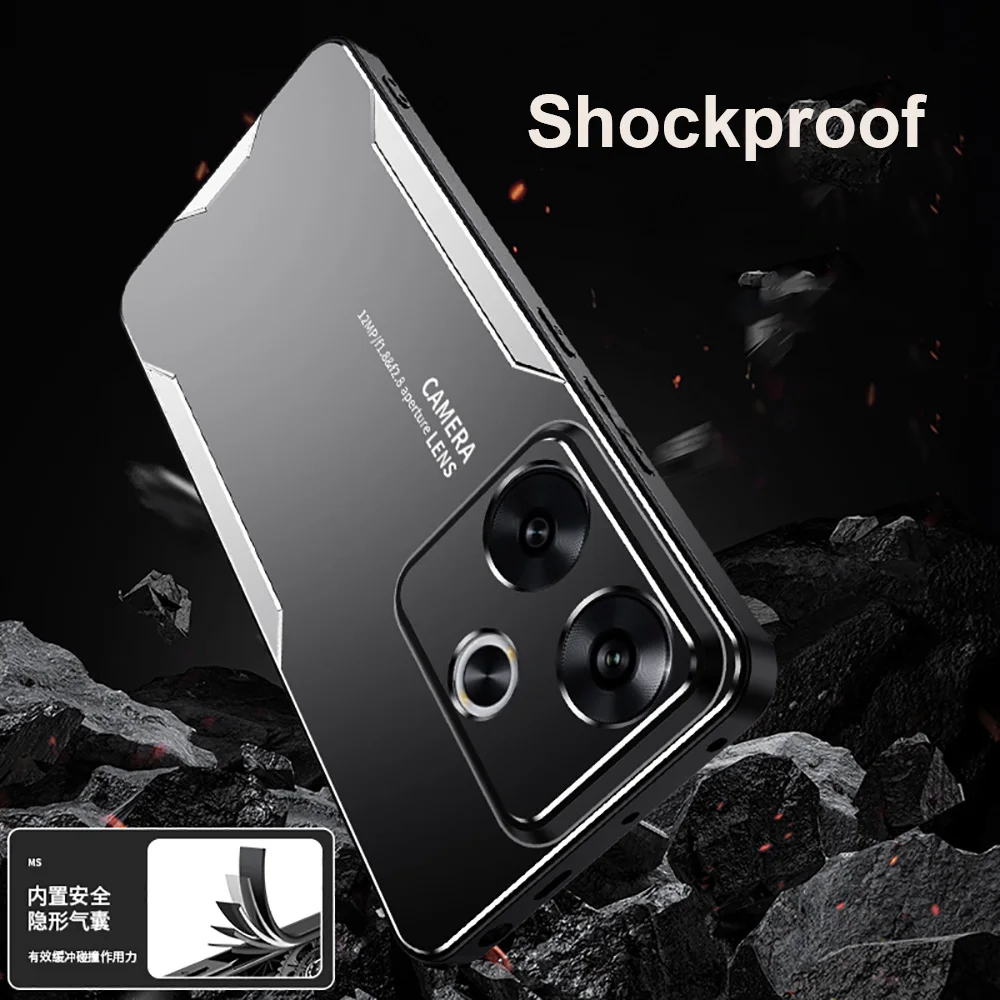 Sleek Aluminum Alloy Shockproof Matte Phone Case with Soft Bumper