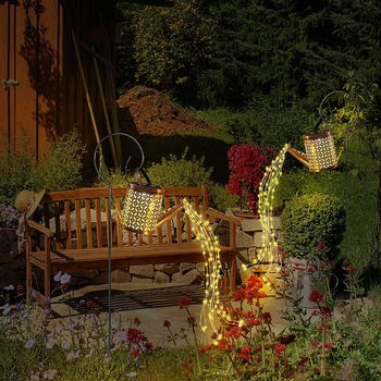 Solar Garten Lichter im Freien hängen Solar Laterne Bewässerung für Terrasse Hof Rasen Gehweg Dekorationen Lichter Retro LED Solar Lichter — изображение 4
