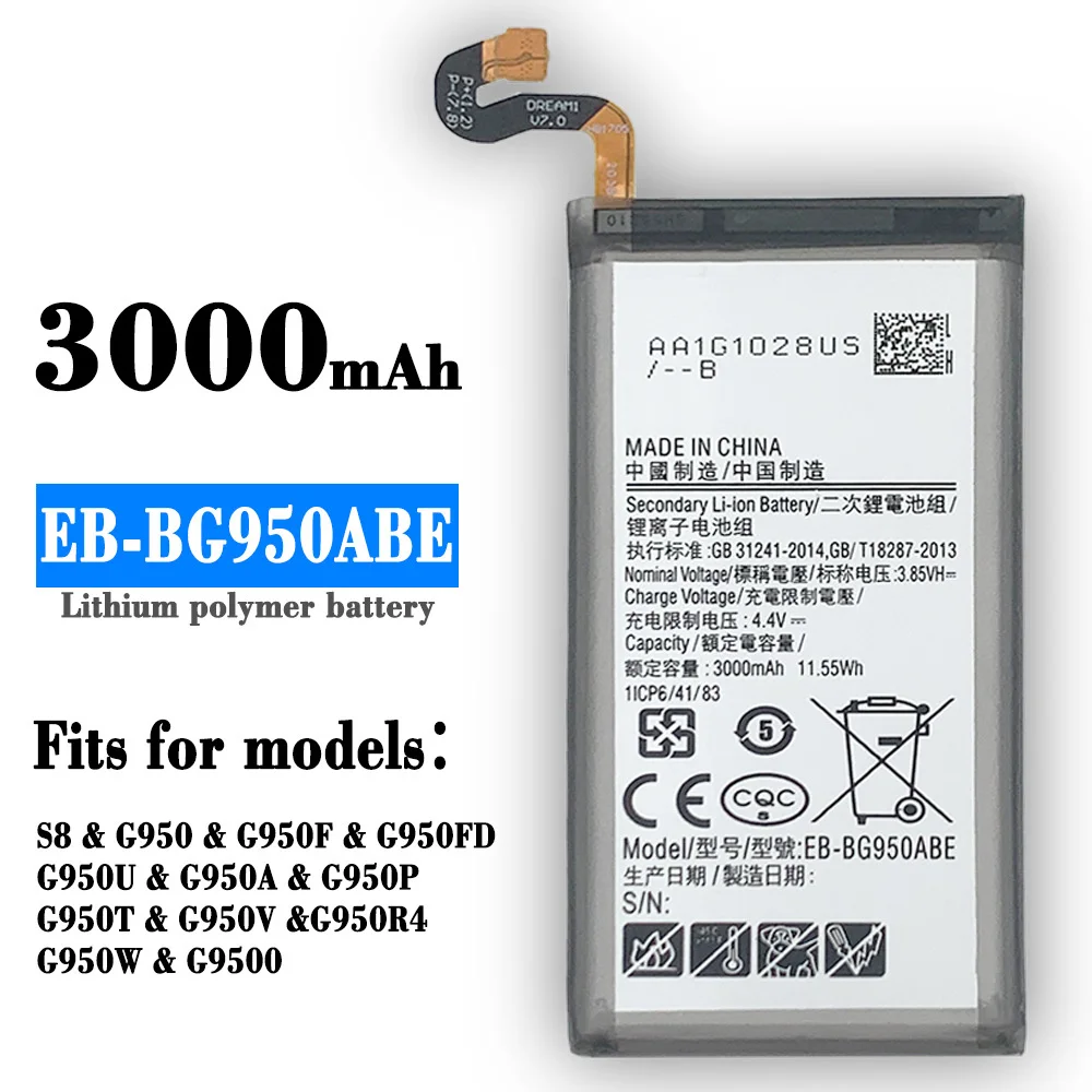 

New AAA Quality Phone Battery For Samsung S8 G950FD G9500 G950 G950F G950U G950A G950P EB-BG950ABE High Capacity Repair Tools