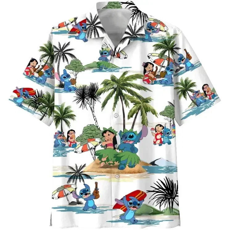 Hawaiian Shirt Stitch Disney Vintage Button Down Men Women