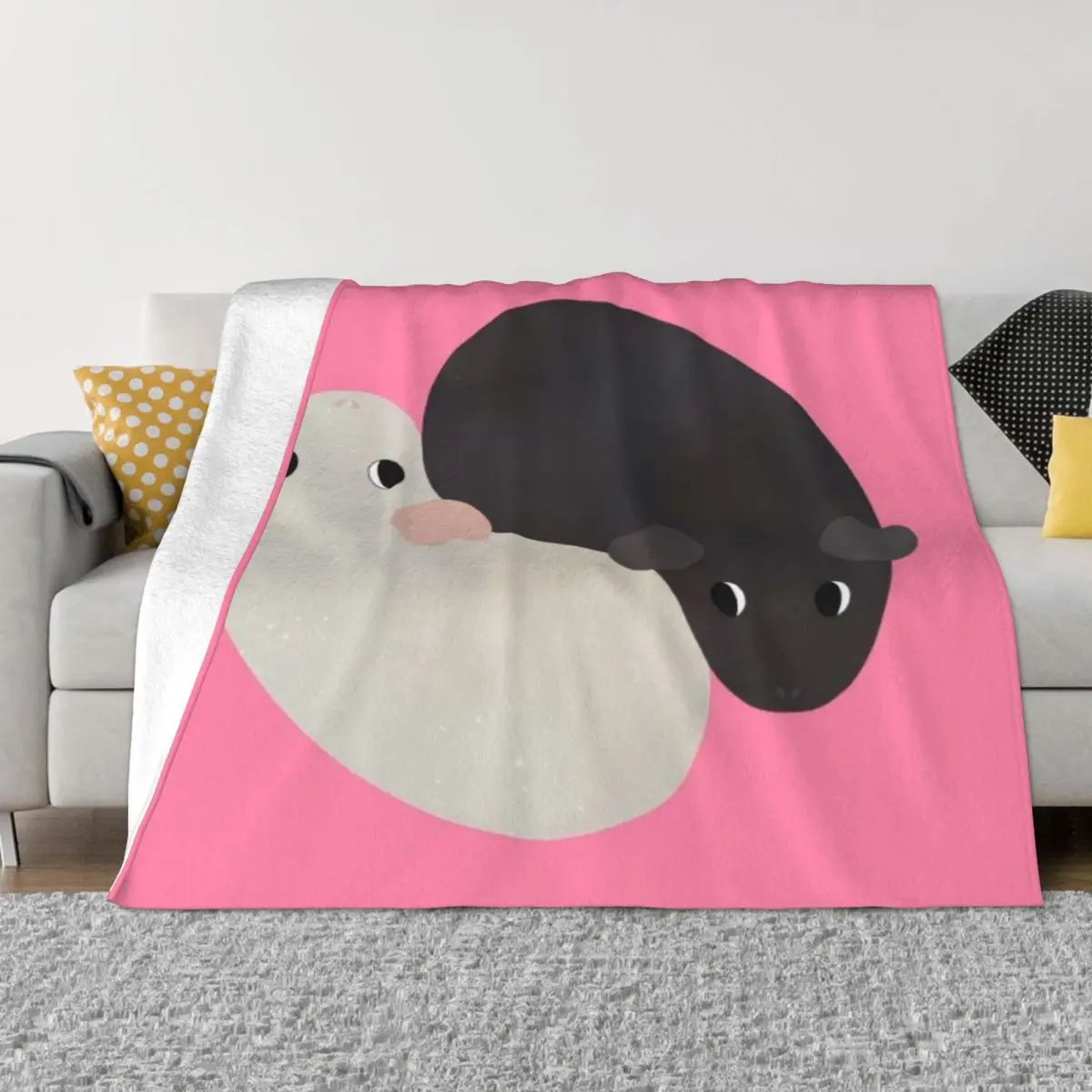 

Мягкое Флисовое одеяло Yin Yang для морских свинок, мультяшный удобный отличный подарок, несколько стилей