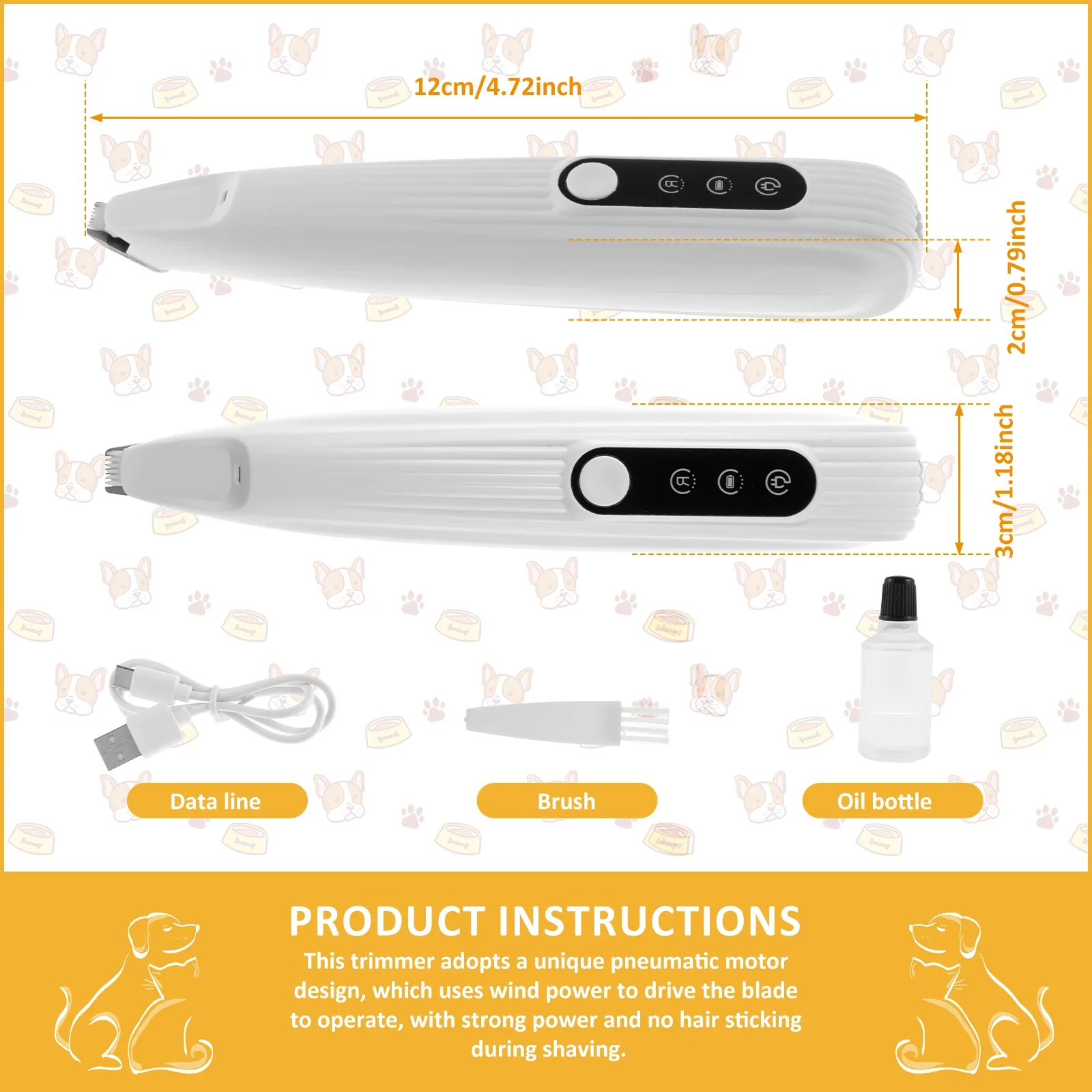 Pet Hair Trimmer with Light