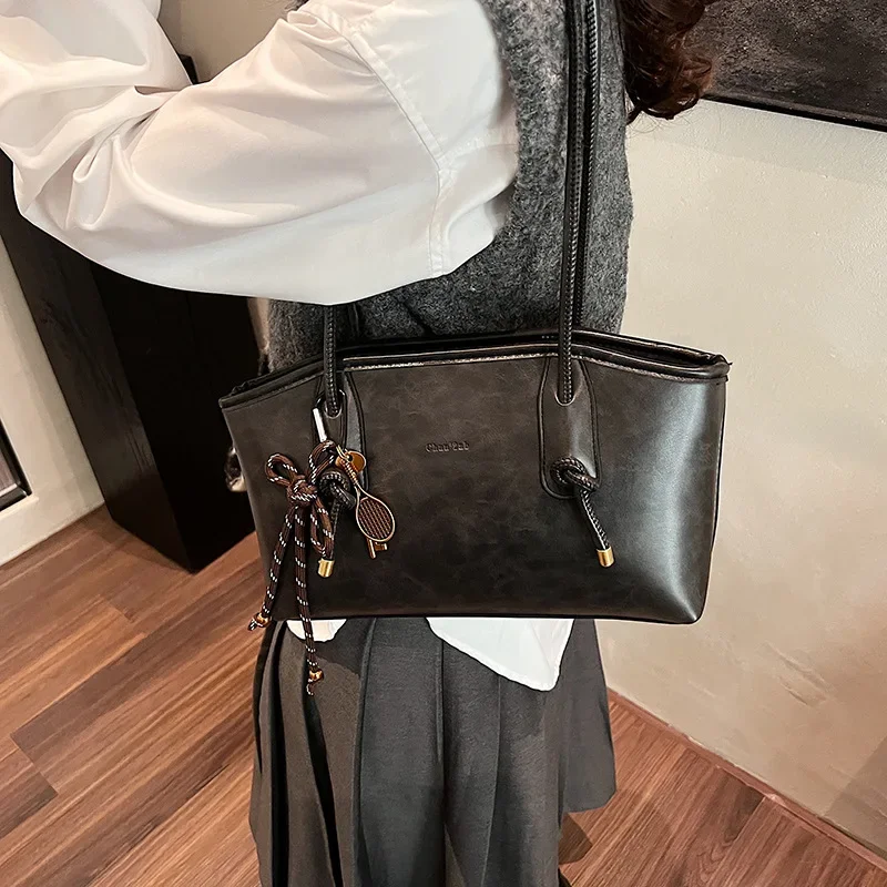 Fashion Retro Tote Bags Women's Underarm Bag 2026 New Trend Casual Handbag Solid All-match Shoulder Bag for Ladies Hobo Bags